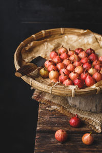 Close-up of fruits on table