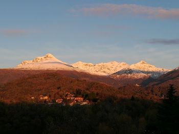 Scenic view of mountains against sky