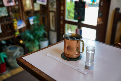 Iced coffee at a retro coffee shop