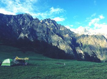 Scenic view of mountains against sky