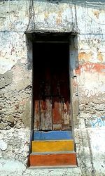 Closed door of old building