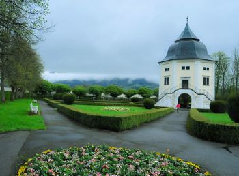 View of park against cloudy sky
