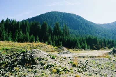 Scenic view of mountains against sky