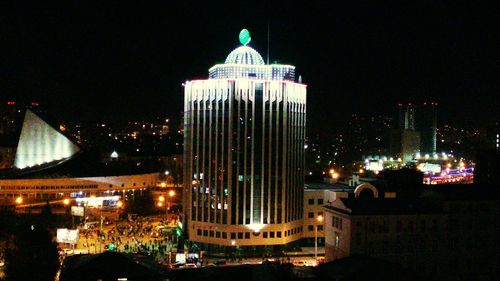 Urban skyline at night