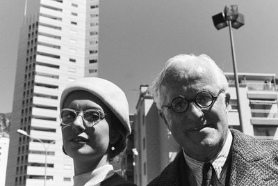 Portrait of smiling father and daughter 