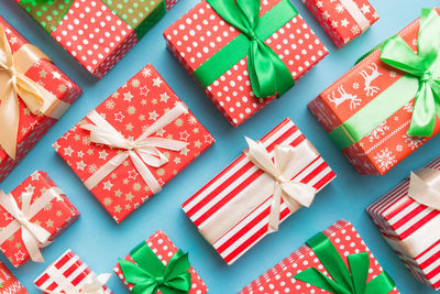 Close-up of christmas presents