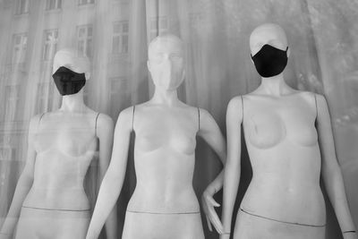 Mannequins with masks