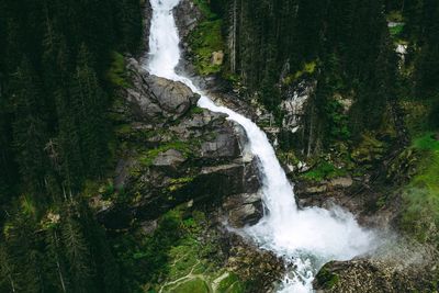 Aerial image of scenic krimml waterfalls, austria