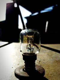 Close-up of drink in glass on table