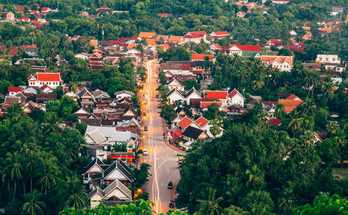 High angle view of townscape