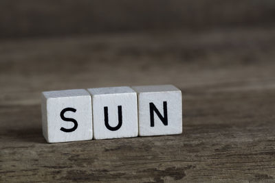 Sun, written in