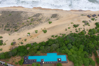 High angle view of beach