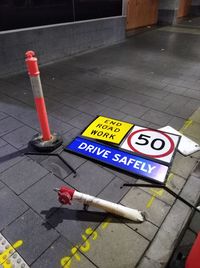 High angle view of yellow text on chair