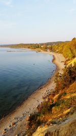 High angle view of beach against sky