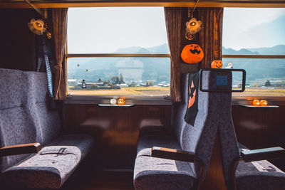 View of bus in train