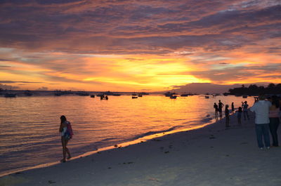 Scenic view of sea at sunset