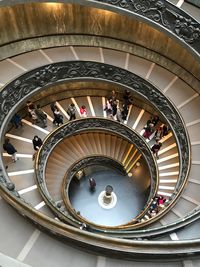 High angle view of spiral staircase