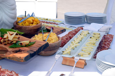 Selection of various sicilian cheeses and sausages