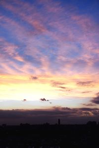 Scenic view of cloudy sky at sunset