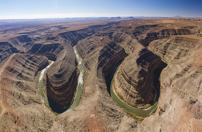 Aerial views of the goosenecks in the san juan river