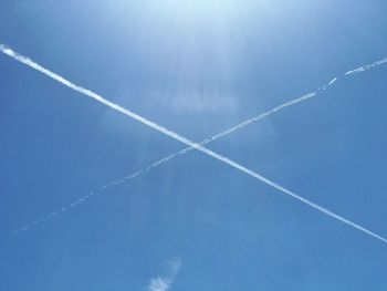 Low angle view of vapor trail in sky