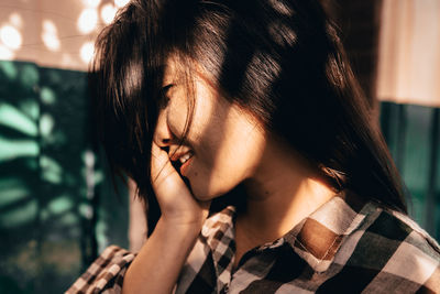 Close-up portrait of a teenage girl