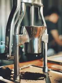 Close-up of espresso maker in kitchen