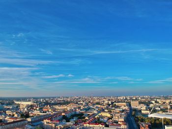 High angle view of buildings in city