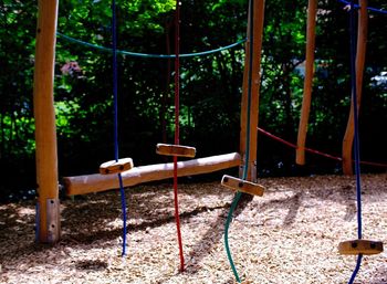 Empty swing in park