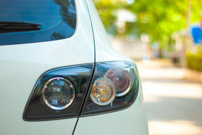 Close-up of car tail light