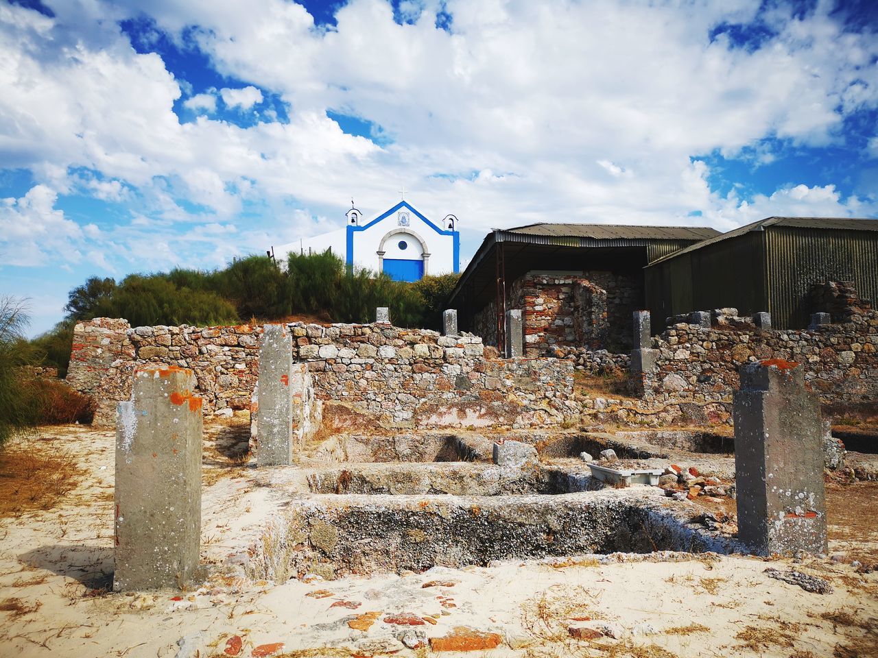 cloud - sky, architecture, sky, built structure, building exterior, nature, day, no people, history, building, the past, outdoors, old, wall, abandoned, damaged, weathered, run-down, old ruin, solid, stone wall, ruined