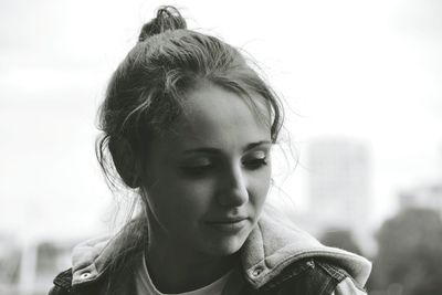 Close-up portrait of young woman