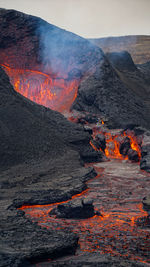 Volcanic eruption in mt fagradalsfjall, southwest iceland. the eruption began in march 2021.