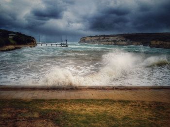 Waves splashing on beach