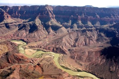 Aerial view of rock formations