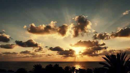 Scenic view of sunset over sea