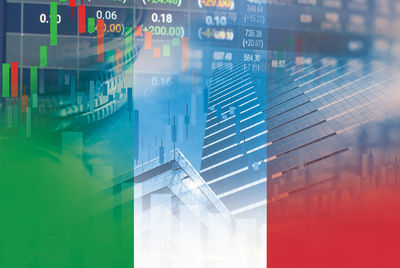 Digital composite image of office building