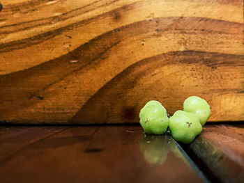 High angle view of fruits on table