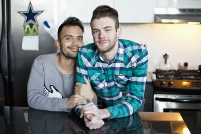 Portrait of a young gay couple