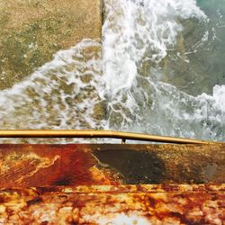 Close-up of waves splashing on shore