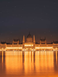 Illuminated city at night