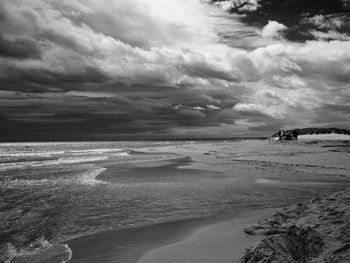 View of sea against cloudy sky