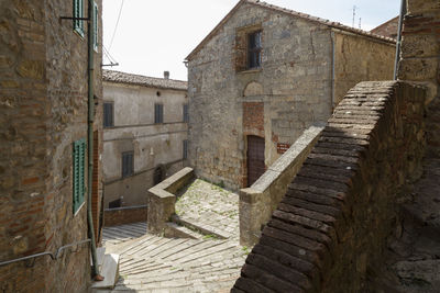 High angle view of stepped streets near the small church of san martino