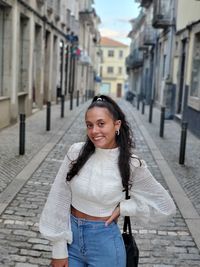 Girl walking in portugal 