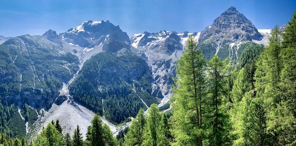 Panoramic view of mountains against sky