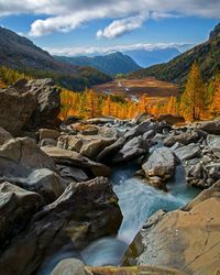 Spectacular view of preda rossa valley.