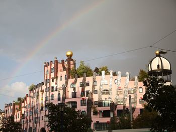 Low angle view of buildings against sky