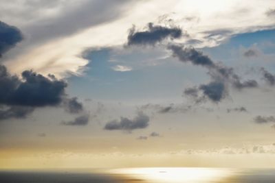 Scenic view of sea against sky at sunset