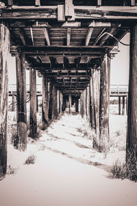 Full frame shot of snow covered built structure