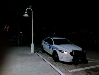 Car on street at night